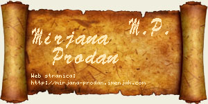 Mirjana Prodan vizit kartica